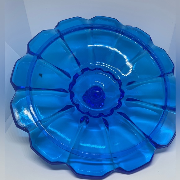 Vintage Fenton colonial blue glass candy dish - Picture 7 of 7